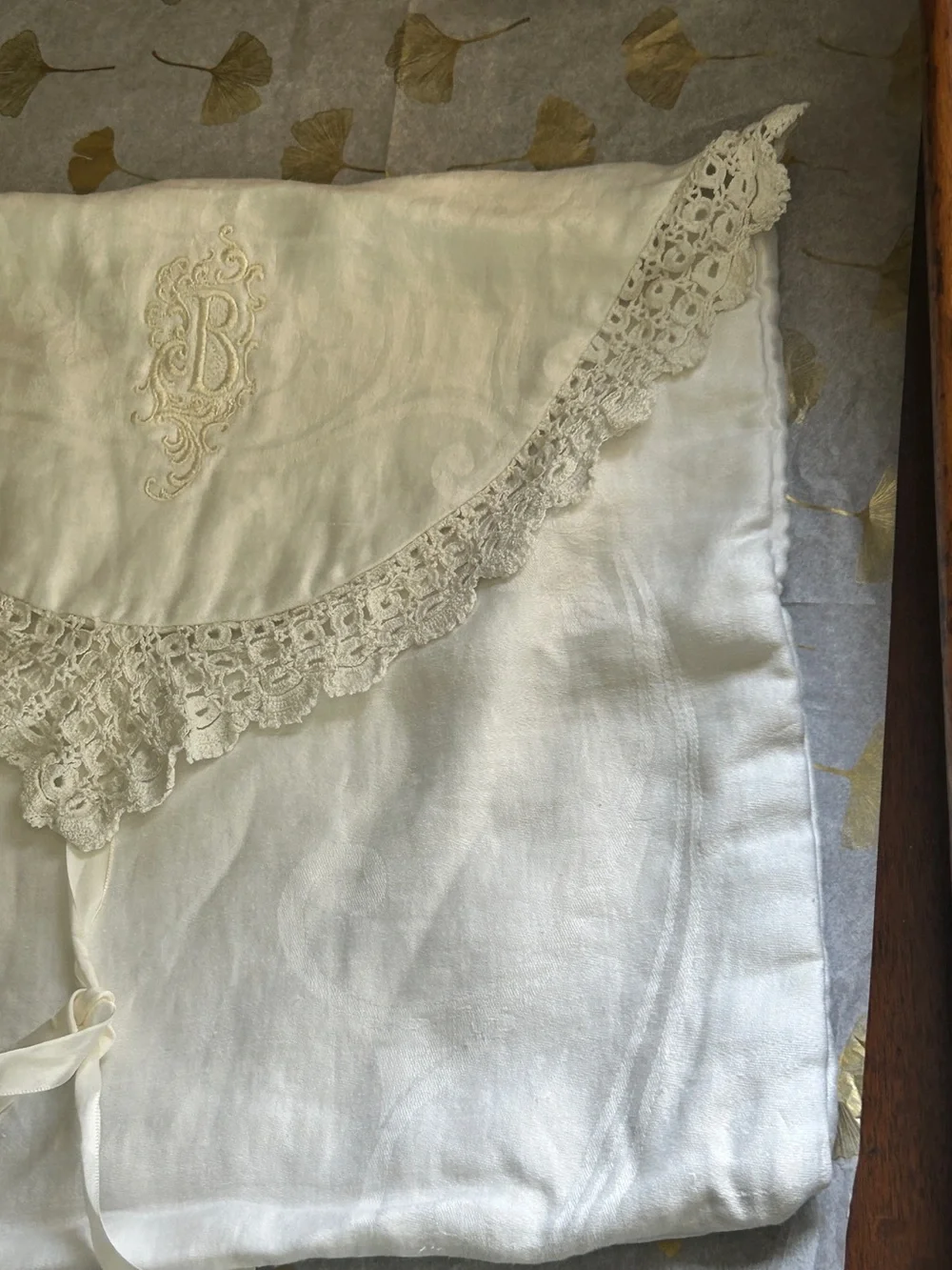 Antique Pillow Cover Monogram B Vintage Bedroom Pillow Cover Daisy 100% Cotton